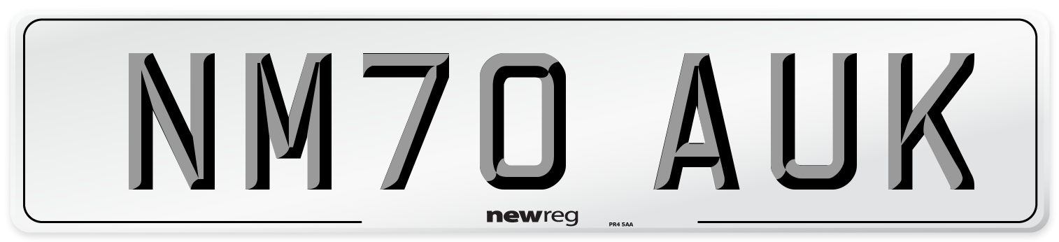 NM70 AUK Front Number Plate