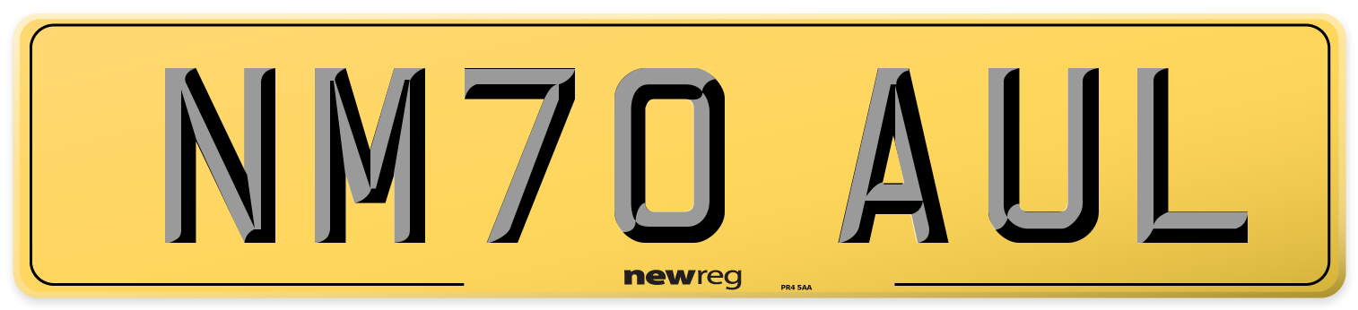 NM70 AUL Rear Number Plate