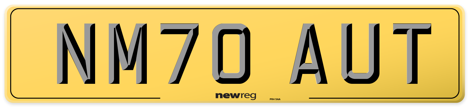 NM70 AUT Rear Number Plate