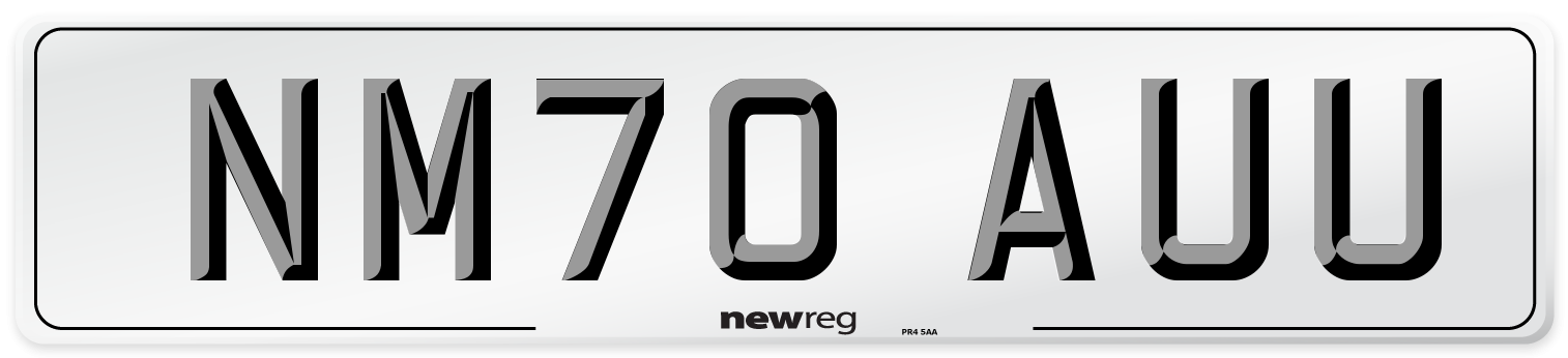 NM70 AUU Front Number Plate