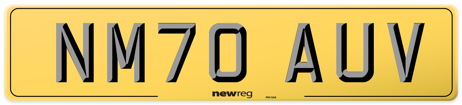 NM70 AUV Rear Number Plate