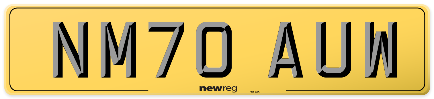 NM70 AUW Rear Number Plate