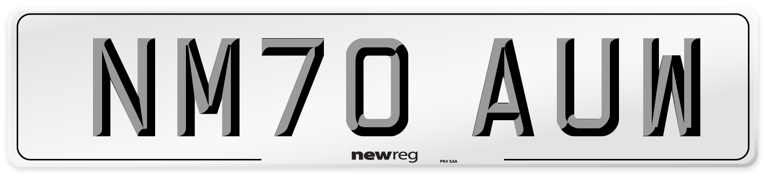 NM70 AUW Front Number Plate