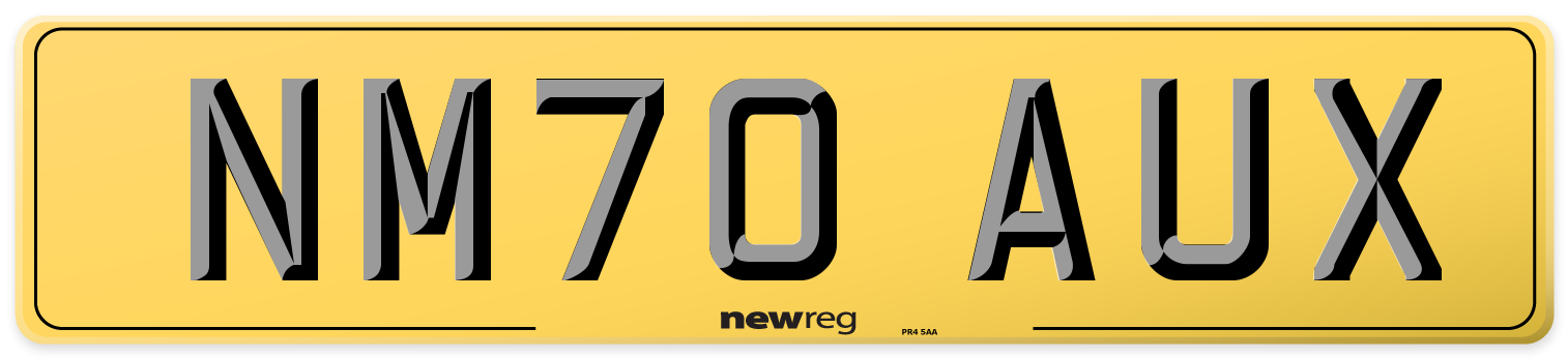 NM70 AUX Rear Number Plate