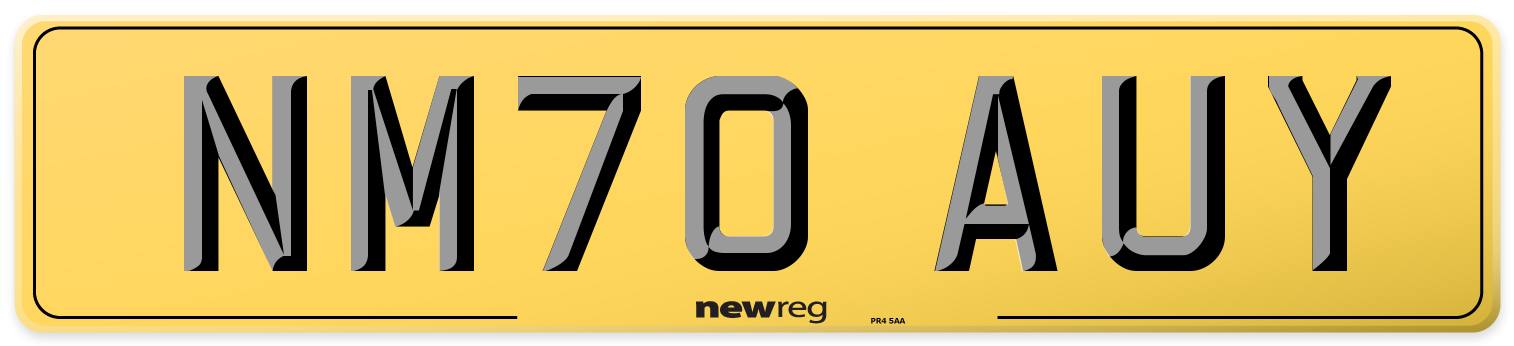 NM70 AUY Rear Number Plate