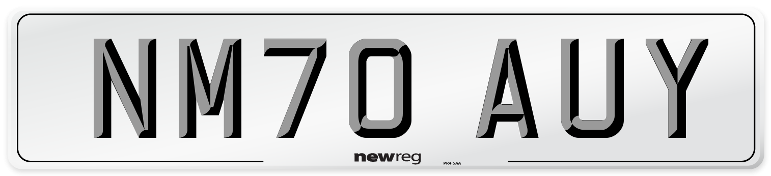 NM70 AUY Front Number Plate