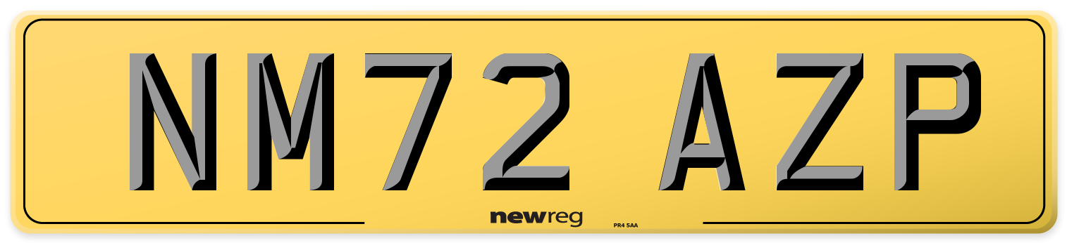 NM72 AZP Rear Number Plate