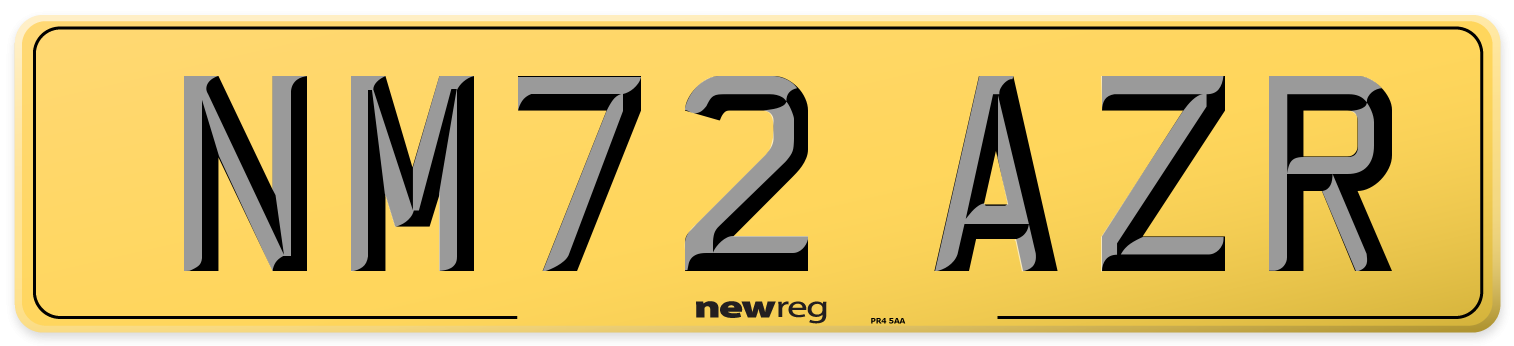 NM72 AZR Rear Number Plate