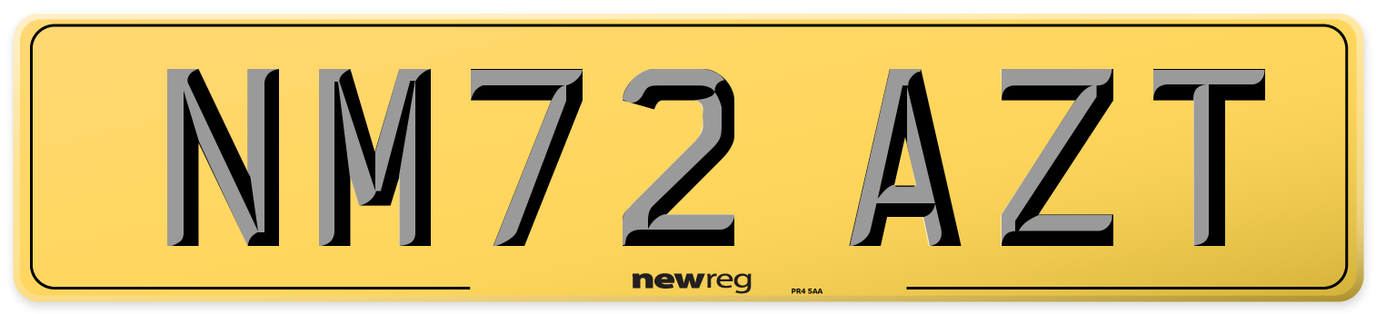 NM72 AZT Rear Number Plate