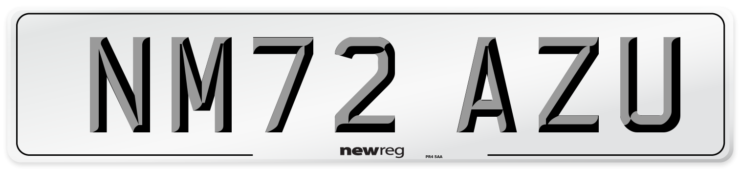 NM72 AZU Front Number Plate