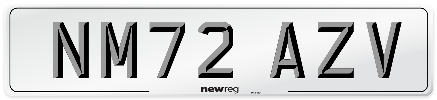 NM72 AZV Front Number Plate