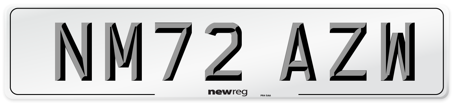 NM72 AZW Front Number Plate