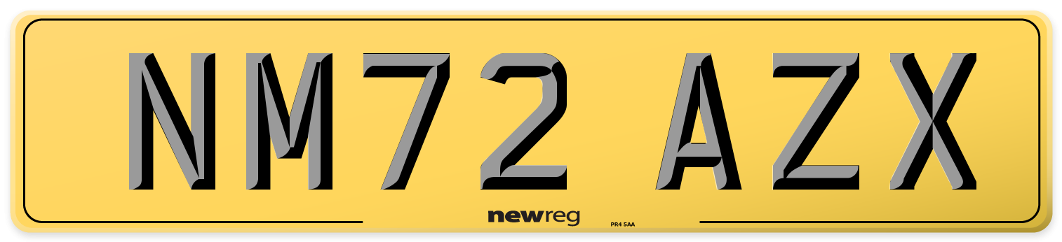 NM72 AZX Rear Number Plate