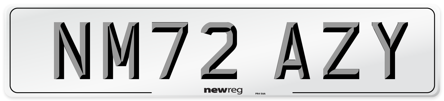 NM72 AZY Front Number Plate