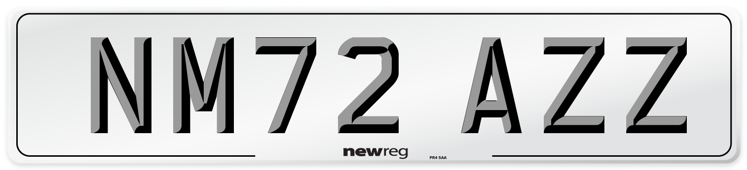 NM72 AZZ Front Number Plate