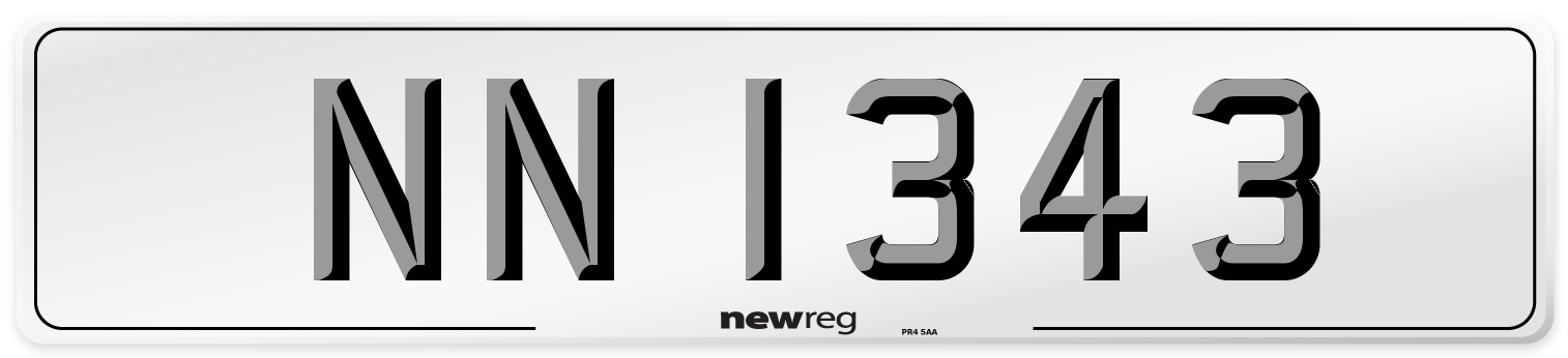 NN 1343 Front Number Plate