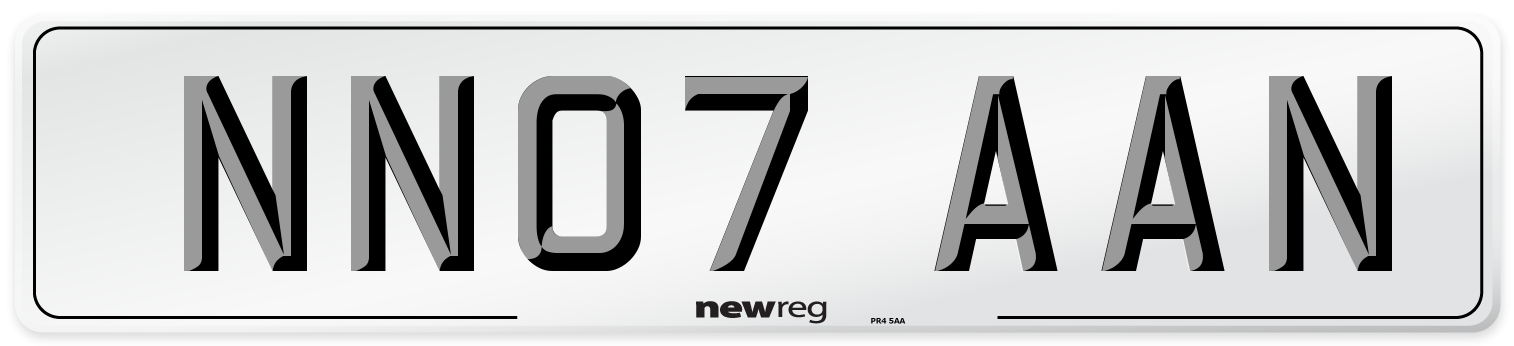 NN07 AAN Front Number Plate