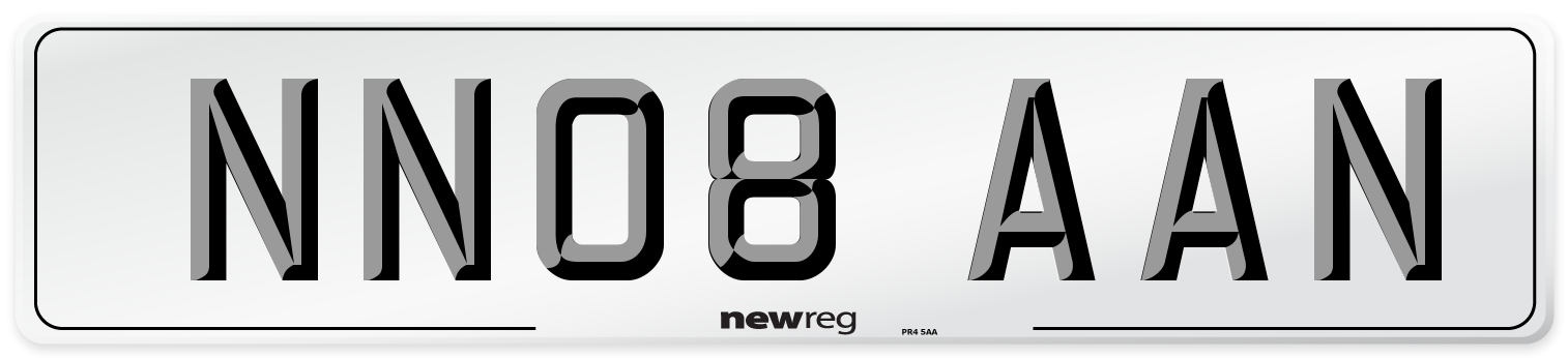 NN08 AAN Front Number Plate