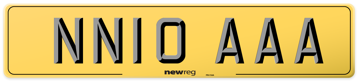 NN10 AAA Rear Number Plate