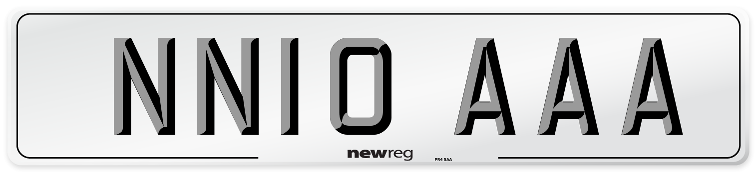NN10 AAA Front Number Plate