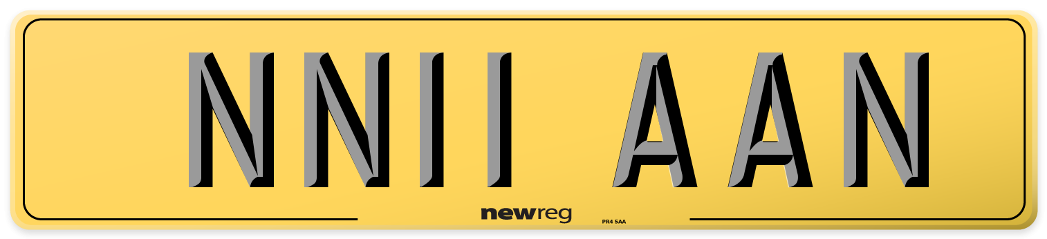 NN11 AAN Rear Number Plate
