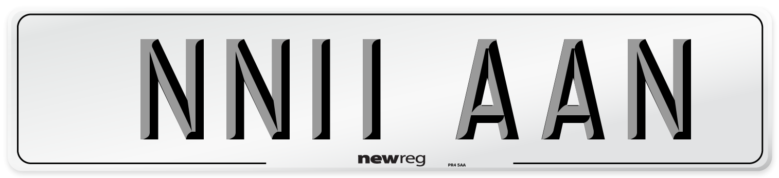 NN11 AAN Front Number Plate