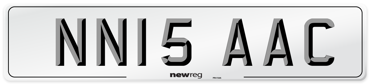 NN15 AAC Front Number Plate
