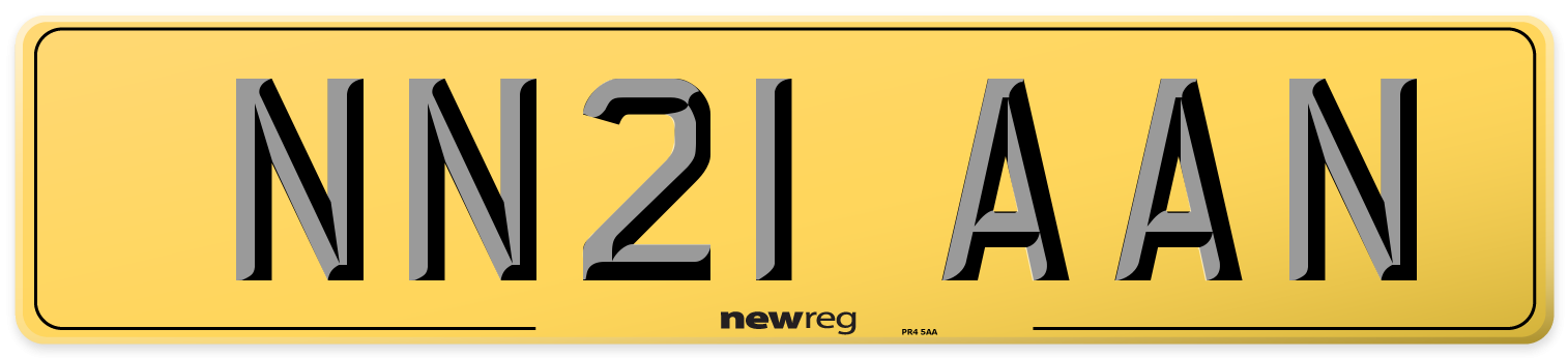 NN21 AAN Rear Number Plate