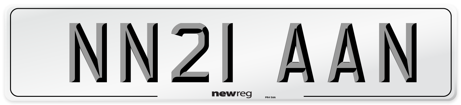 NN21 AAN Front Number Plate