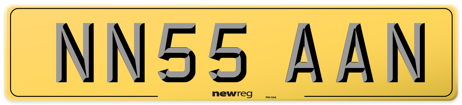 NN55 AAN Rear Number Plate