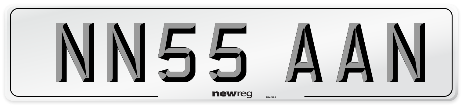 NN55 AAN Front Number Plate
