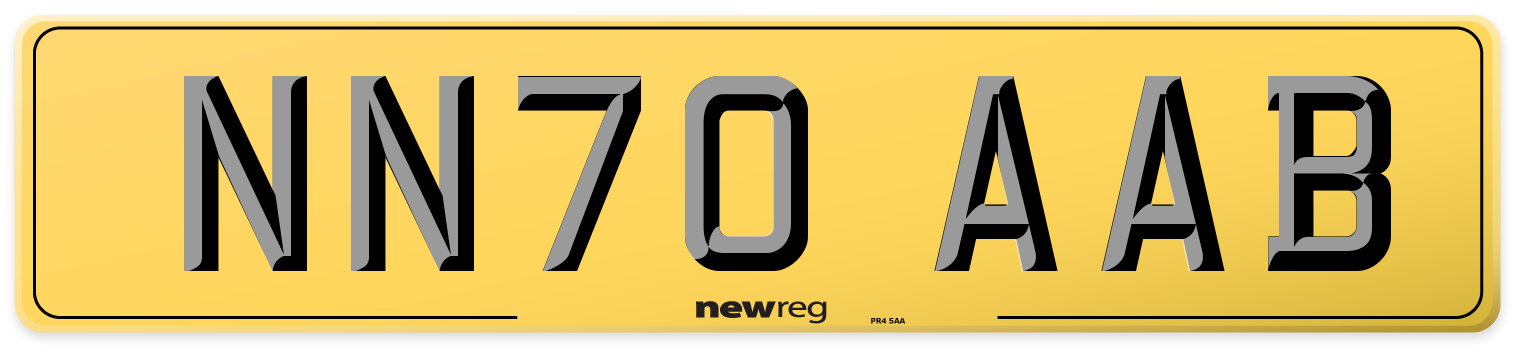 NN70 AAB Rear Number Plate