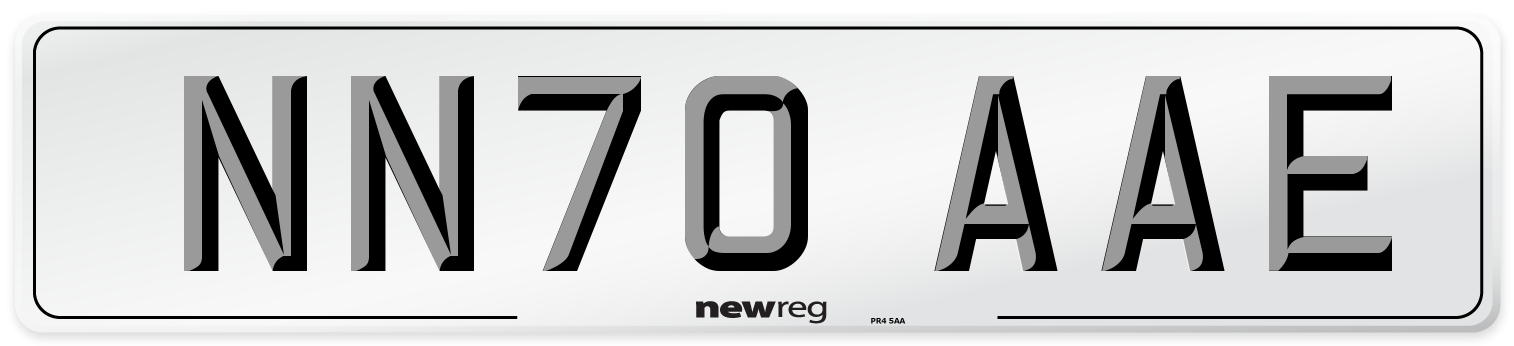 NN70 AAE Front Number Plate
