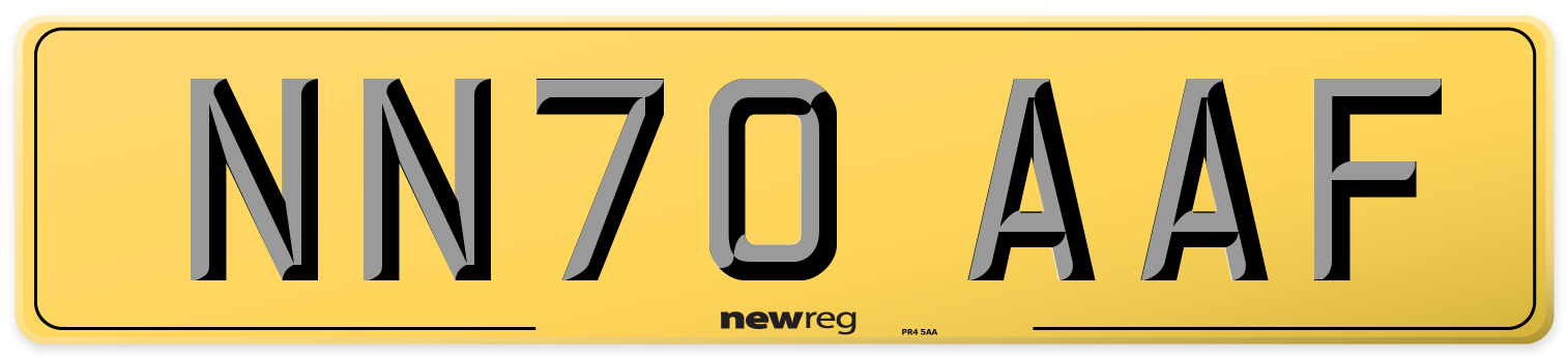 NN70 AAF Rear Number Plate