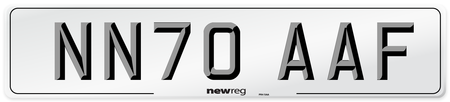 NN70 AAF Front Number Plate