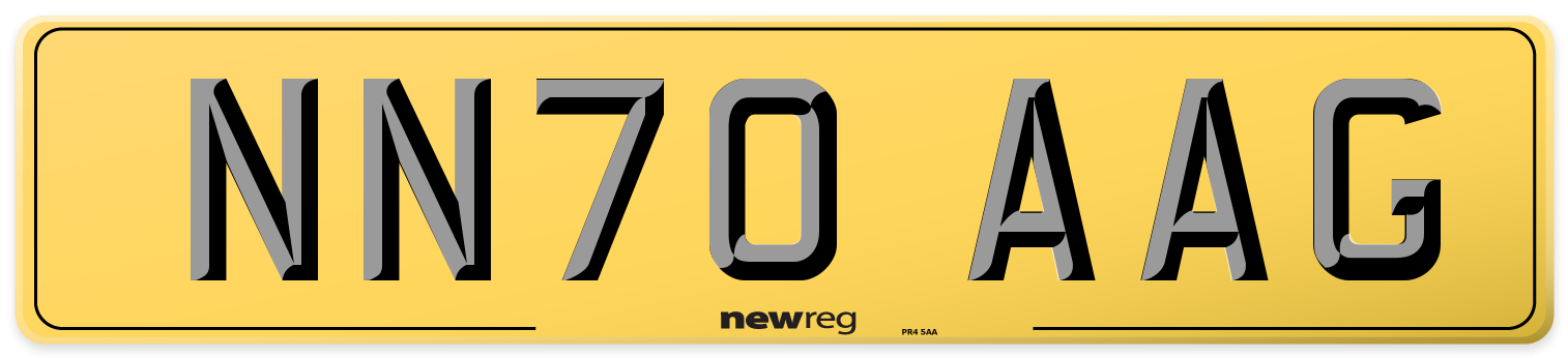 NN70 AAG Rear Number Plate