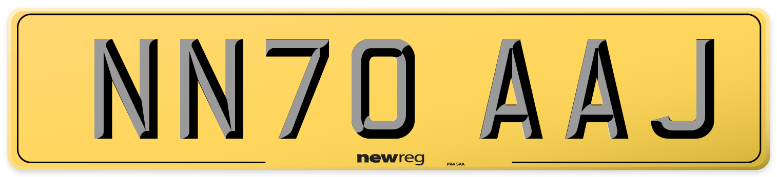 NN70 AAJ Rear Number Plate