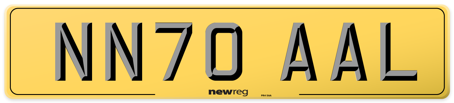 NN70 AAL Rear Number Plate