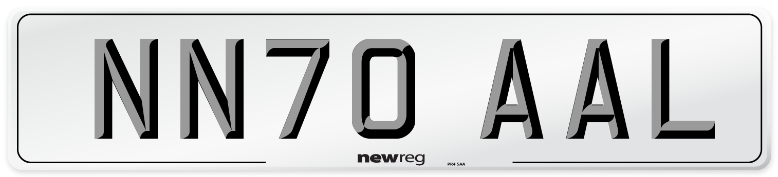 NN70 AAL Front Number Plate