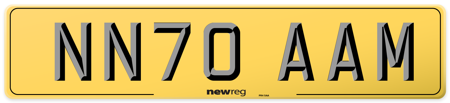 NN70 AAM Rear Number Plate