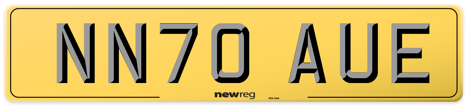 NN70 AUE Rear Number Plate