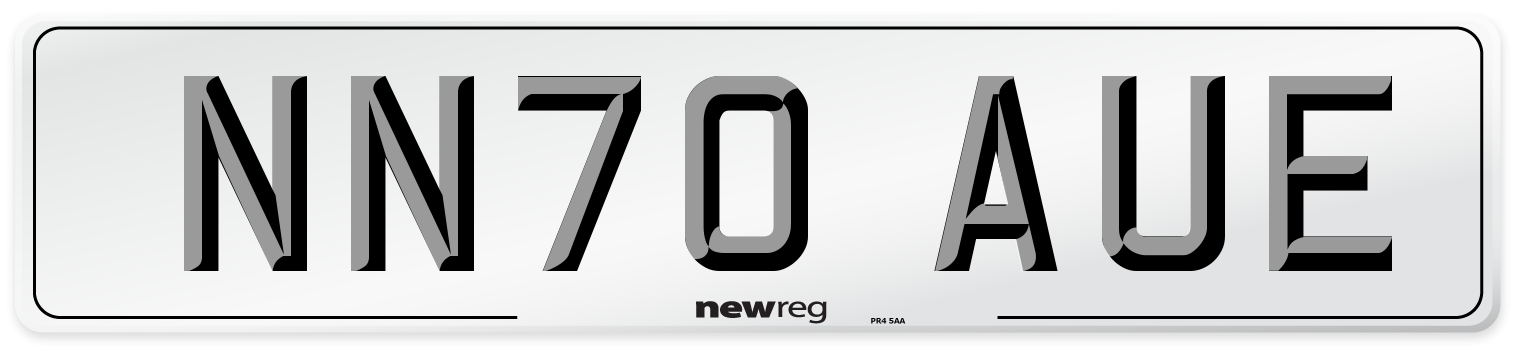 NN70 AUE Front Number Plate