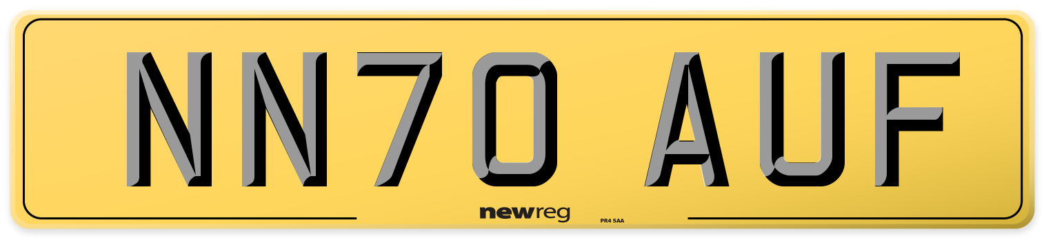 NN70 AUF Rear Number Plate