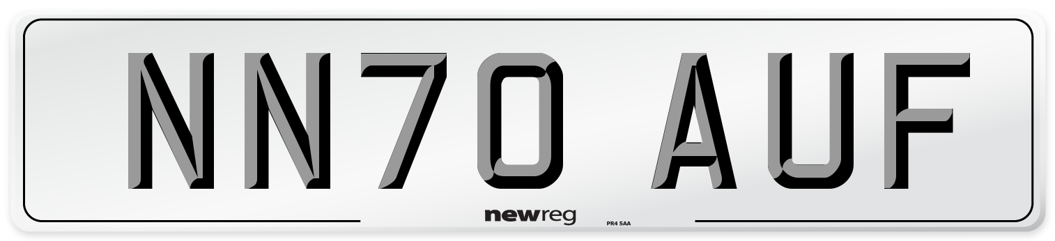 NN70 AUF Front Number Plate