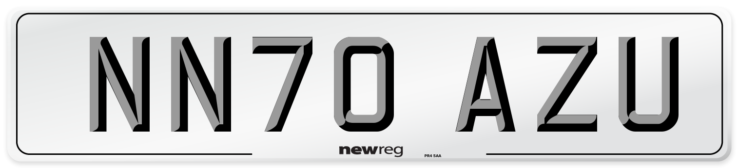 NN70 AZU Front Number Plate