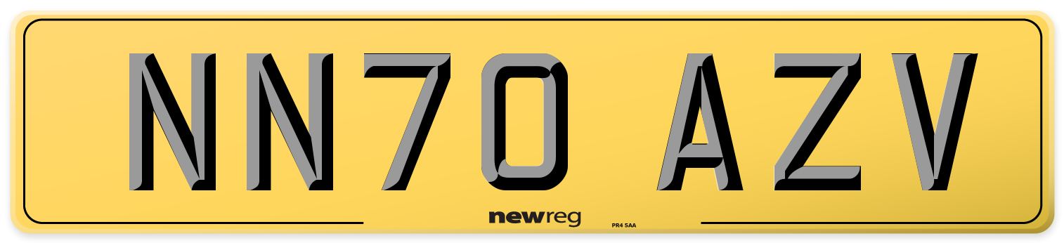 NN70 AZV Rear Number Plate