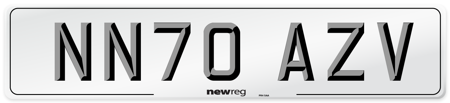 NN70 AZV Front Number Plate