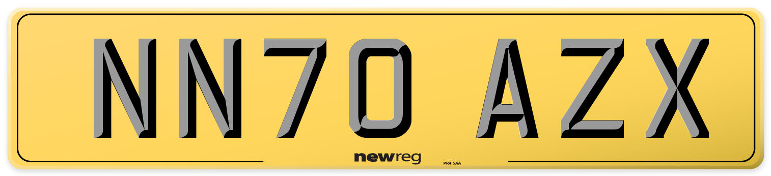 NN70 AZX Rear Number Plate