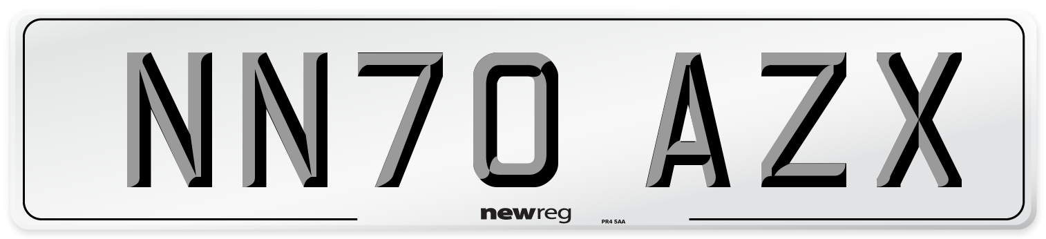 NN70 AZX Front Number Plate