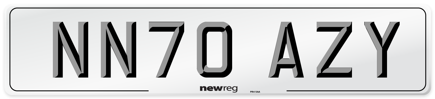 NN70 AZY Front Number Plate